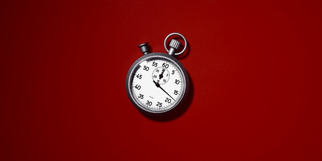Timer on red background